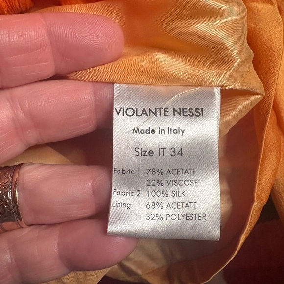 GUC Violante Nessi- Vibrant Orange Long Sleeve Dress. Size US 0 - Picture 4 of 13